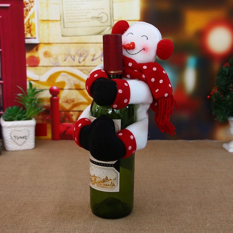 Christmas Bottle Cover – Snowman & Santa Hug Designs