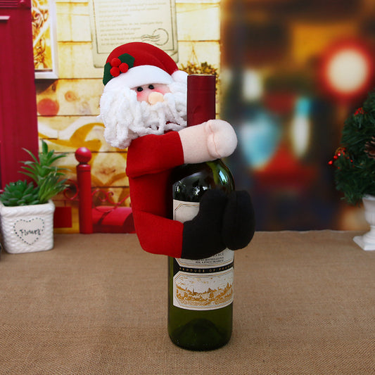 Christmas Bottle Cover – Snowman & Santa Hug Designs