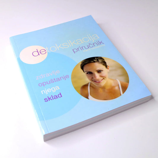 Detoksikacija – Priručnik Book titled 'Detoksikacija prirućnik' with a woman's face on the cover, on a white background