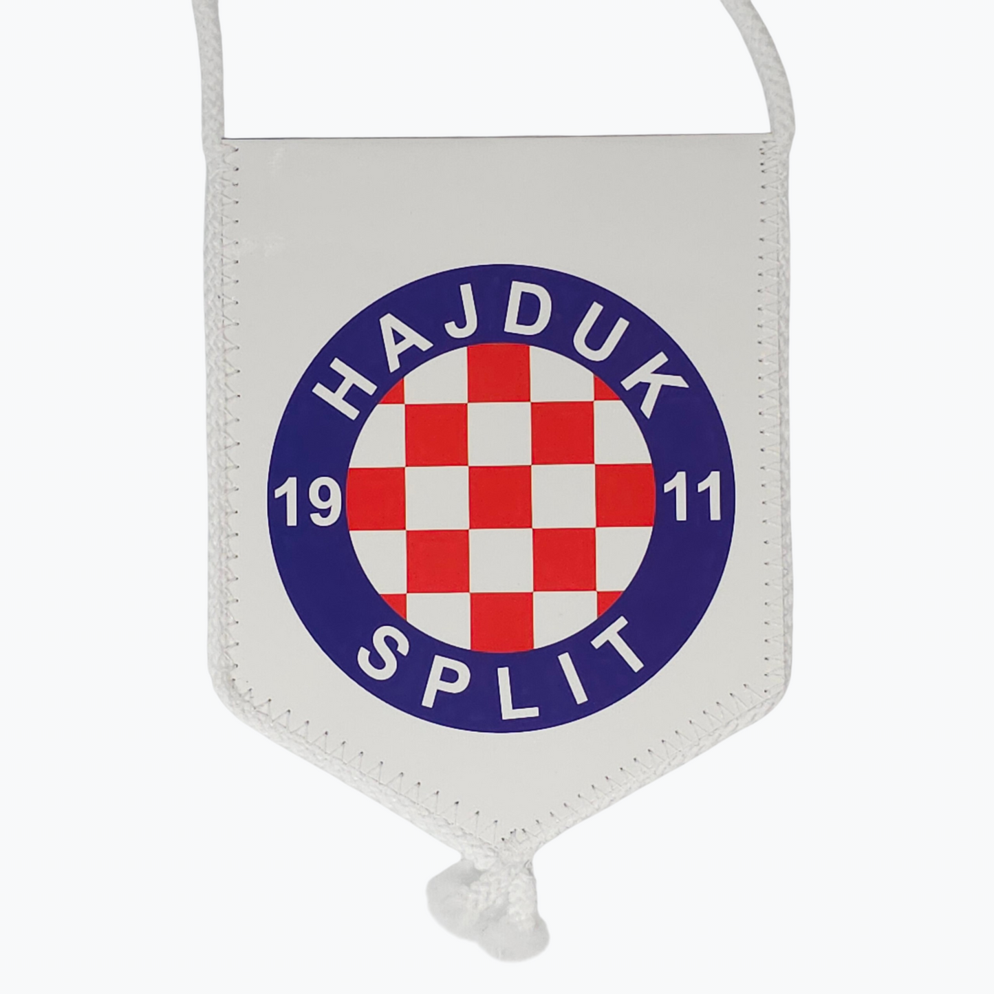 Hajduk Forza Bili Car Flag. Hajduk Split logo on a white background