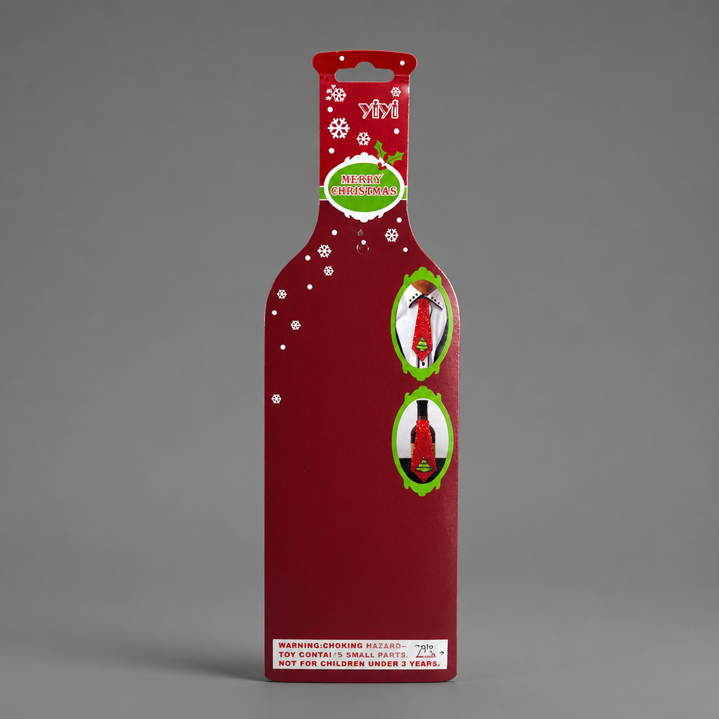 Merry Christmas Necktie – For Adults, Kids, or Bottles