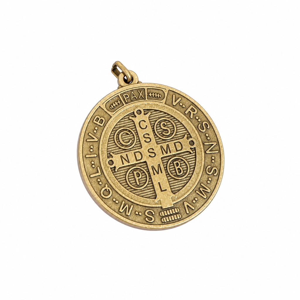 St. Benedict Medal | Large Bronze Pendant + Necklace or Pendant only