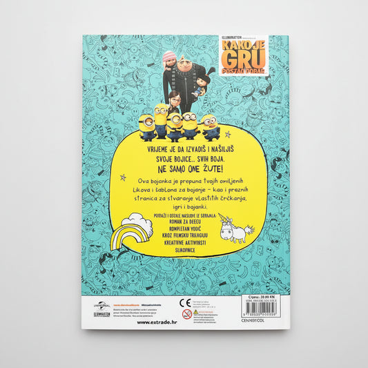 Kako Je GRU Postao Dobar: Kreativne Aktivnosti – Bojanka Book cover with animated characters and text on a blue background