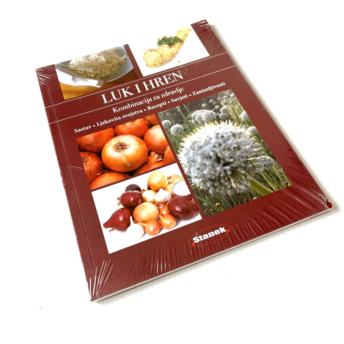 Luk i Hren Book cover with images of vegetables and plants, featuring the brand 'Stanek'.
