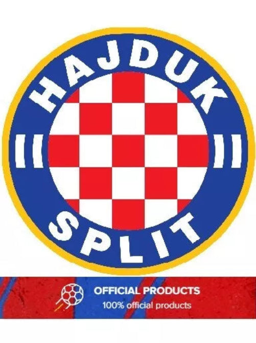 Hajduk Split logo with checkered pattern and text on a white background Kids Tracksuit Hajduk