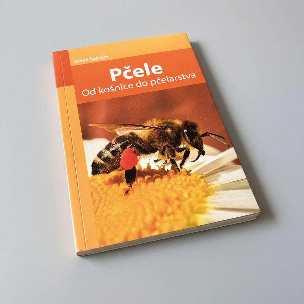 Pčele – Od Košnice Do Pčelarstva (Croatian Beekeeping Guide) Book titled 'Pçele' with a bee on the cover on a white background