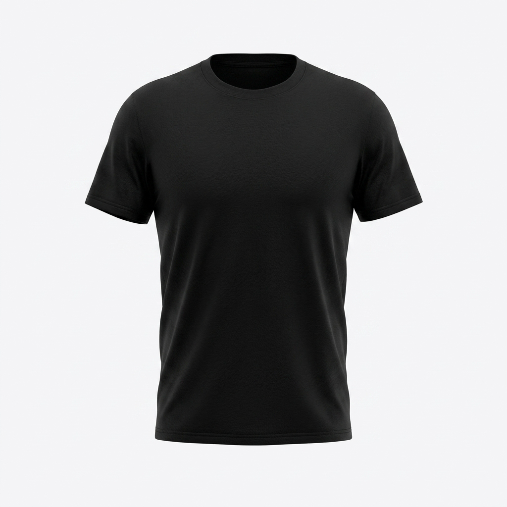 T-shirt Za Dom Black t-shirt on a light gray background