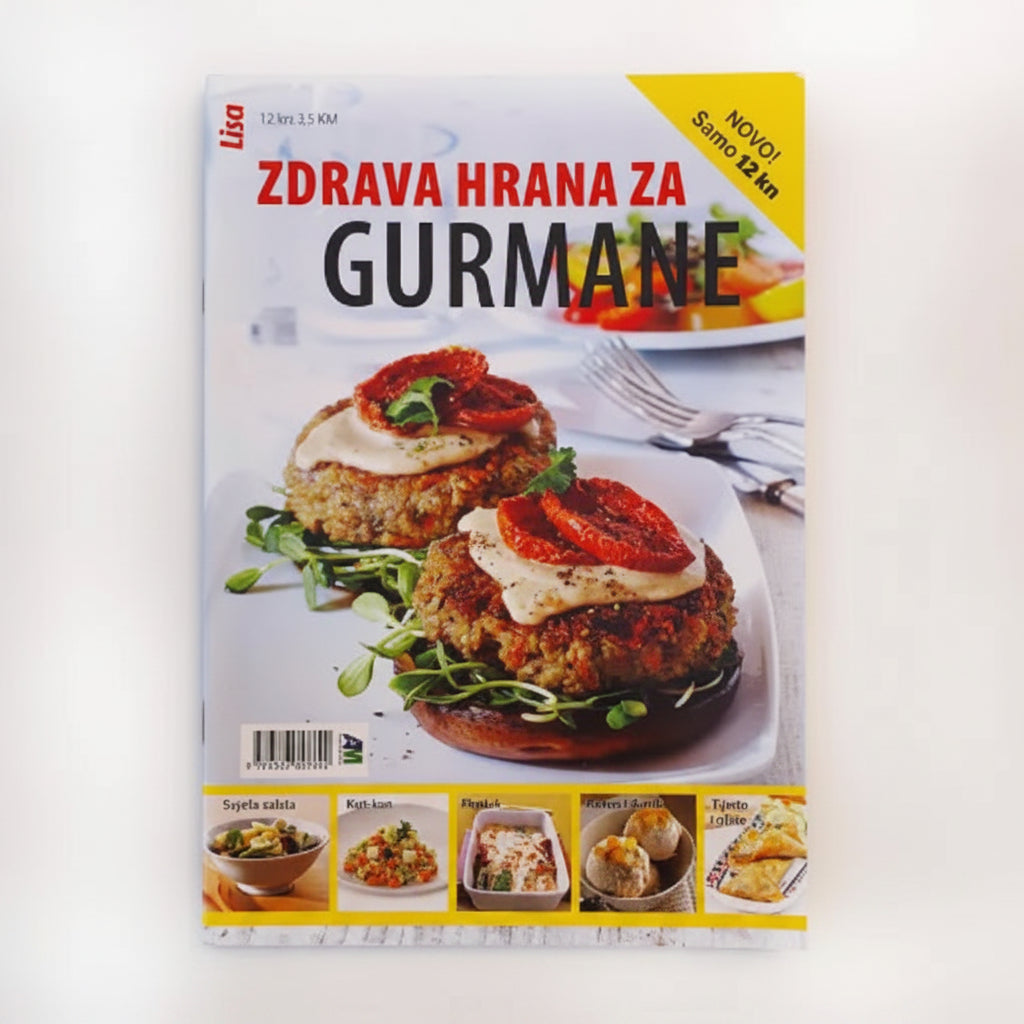 Zdrava Hrana Za Gurmane Cookbook titled 'Zdrava Hrana Za Gurmane' with food images on a white background
