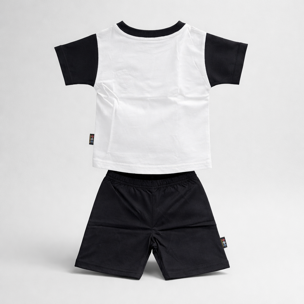 White and black sports outfit on a white background