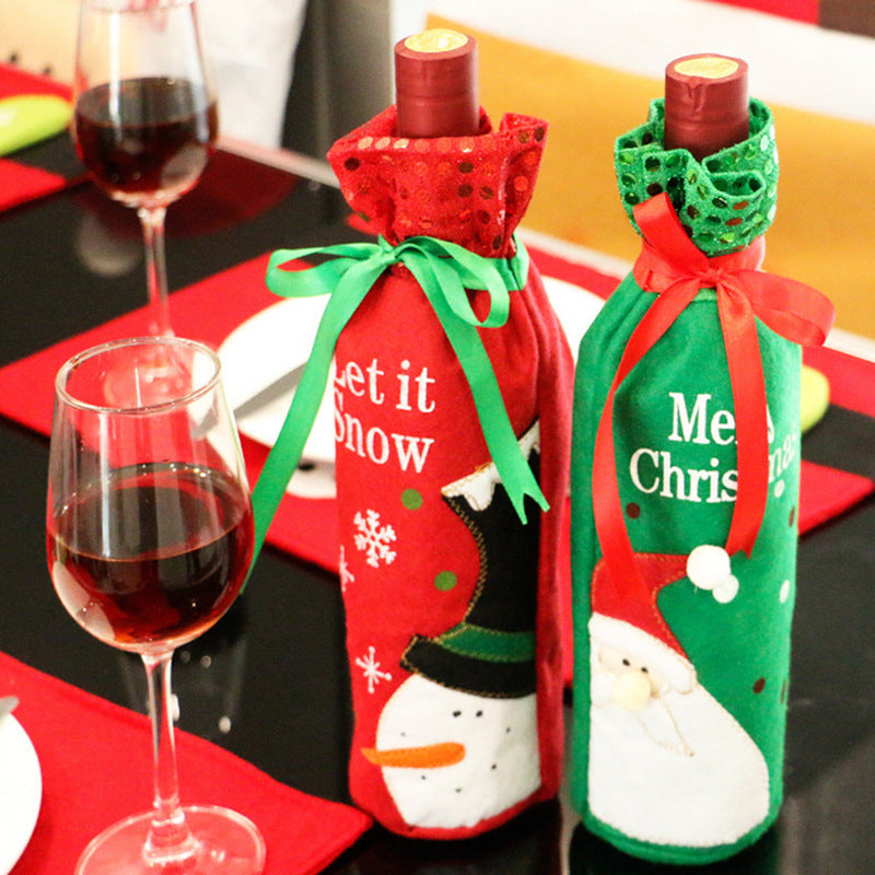 Christmas Bottle Cover - Merry Christmas & Let It Snow