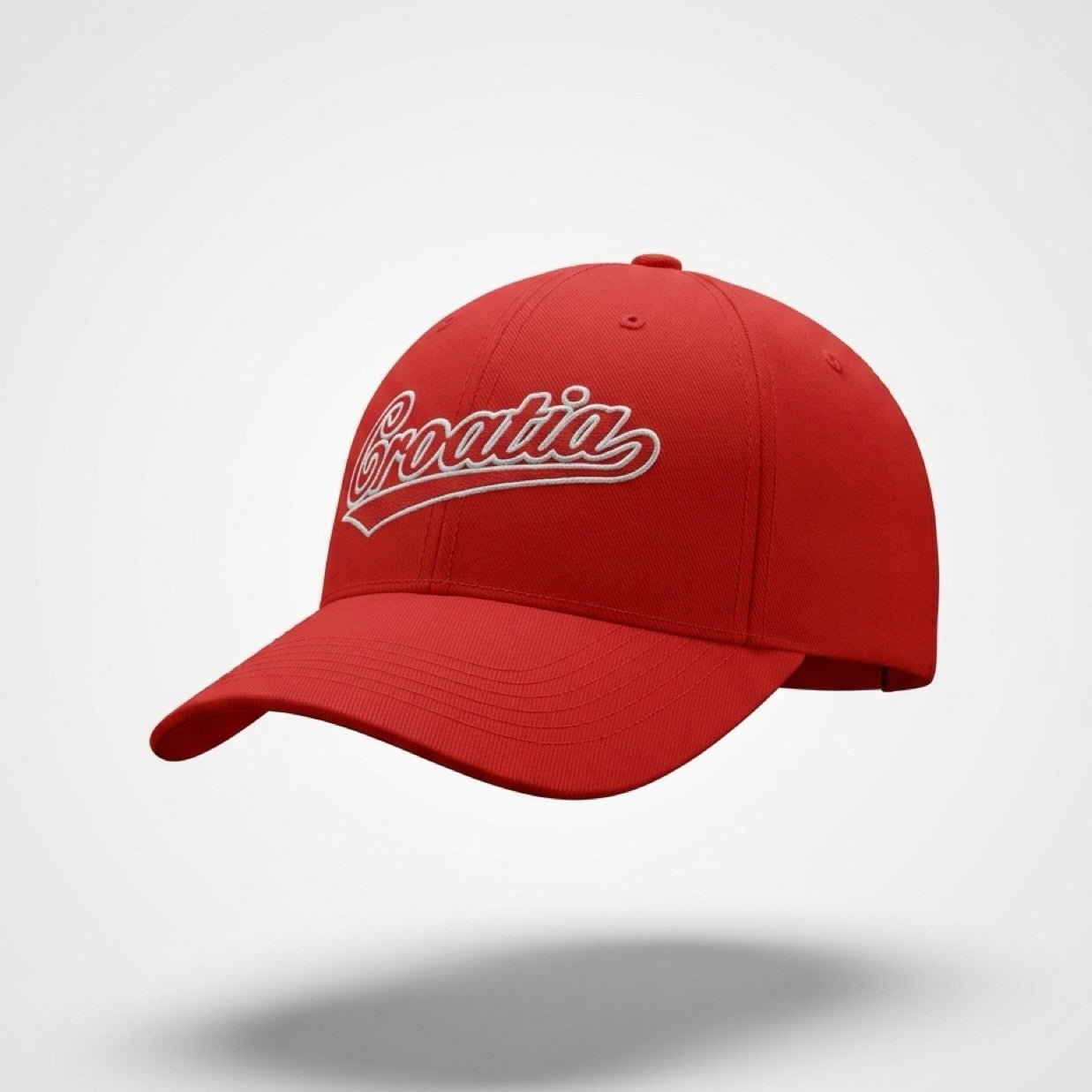 Red cap with 'Croatia' text on a white background