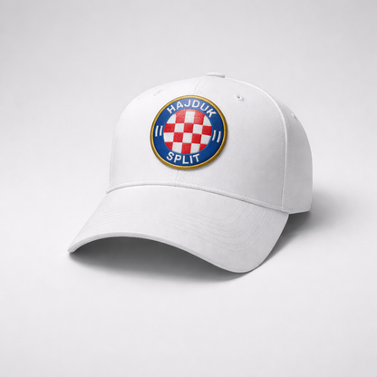Baseball Cap Hajduk in White White cap with Hajduk Split logo on a light gray background