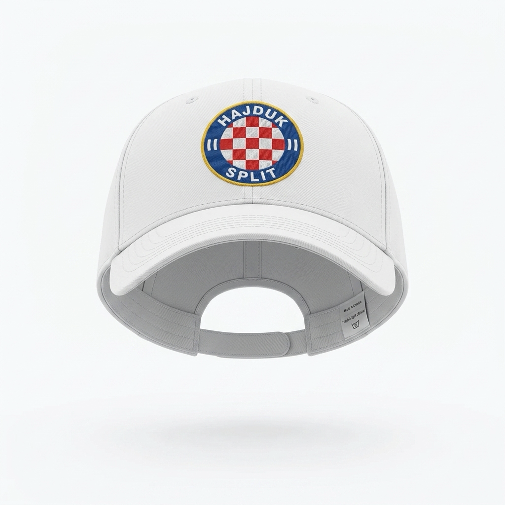 Baseball Cap Hajduk in White White cap with Hajduk Split logo on a white background