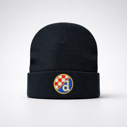Beanie Dinamo Zagreb in Black Black beanie with a colorful logo on a white background
