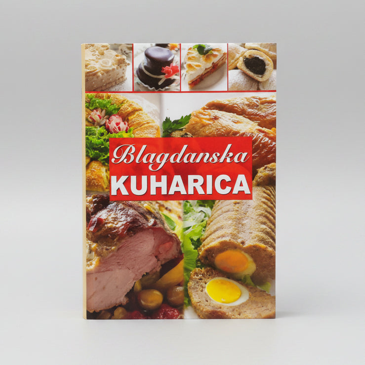 Blagdanska Kuharica (Holiday Cookbook) Book cover of 'Blagdanska Kuharica' with images of food on a white background