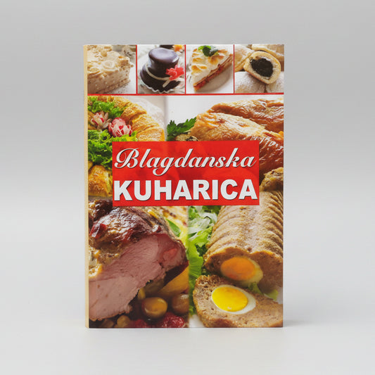 Blagdanska Kuharica (Holiday Cookbook) Book cover of 'Blagdanska Kuharica' with images of food on a white background