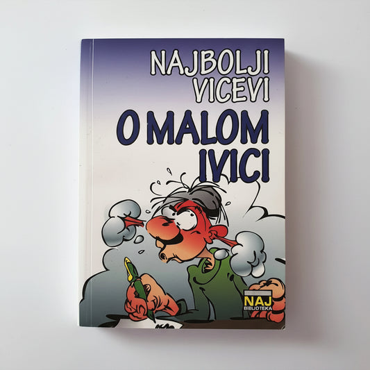 VICEVI O MALOM IVICI – Book of Humour (Croatian Joke Book) Book cover with cartoon character and text on a white background