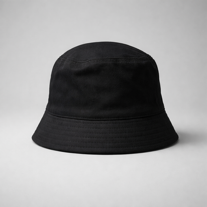 Bucket Hat Prvo Bijelo Polje Black bucket hat on a light gray background