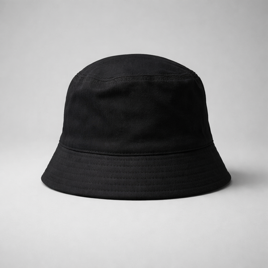 Bucket Hat Prvo Bijelo Polje Black bucket hat on a light gray background