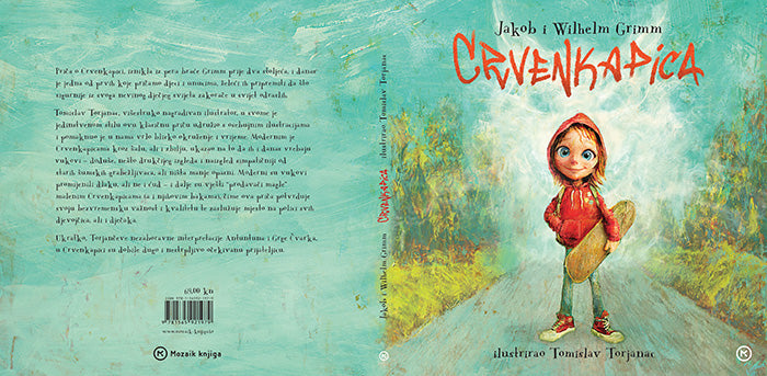 CRVENKAPICA (2020) Book cover of 'Crvenkapica' with a child in a red coat walking on a path.