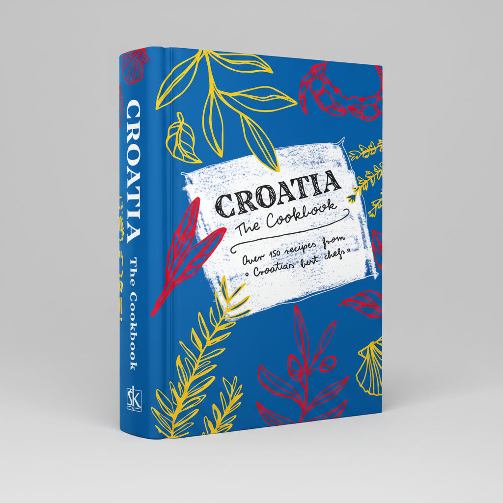 Croatia – The Cookbook (English) Cookbook titled 'Croatia: The Cookbook' with colorful design on a white background