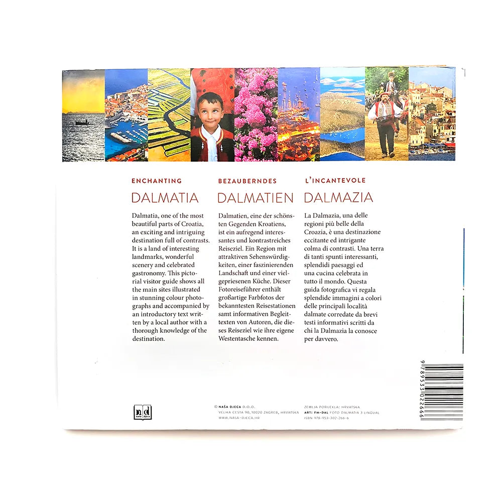 Dalmatia – Dalmatien – Dalmazia Book cover with images of Dalmatia and text in multiple languages