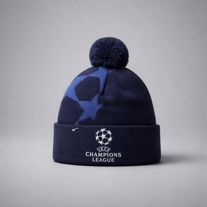 Beanie Dinamo Zagreb UCL Navy blue beanie with UEFA Champions League logo on a gray background