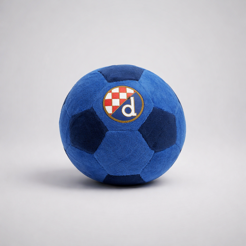 Dinamo Zagreb Plush Soccer Ball (small) Blue plush soccer ball with a logo on a light gray background
