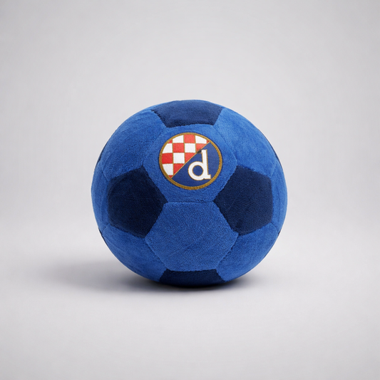 Dinamo Zagreb Plush Soccer Ball (small) Blue plush soccer ball with a logo on a light gray background