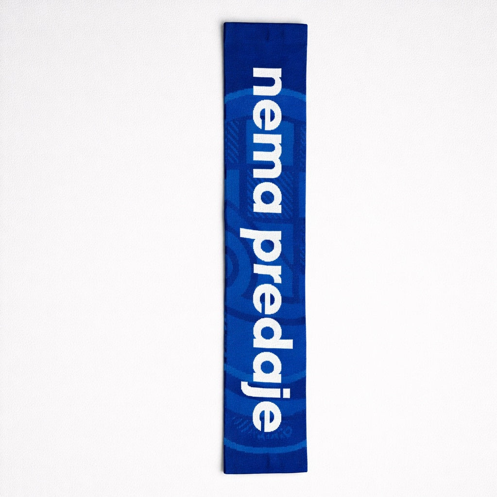 Dinamo Zagreb Scarf Nema Predaje Blue banner with white text 'nema predaje' on a white background