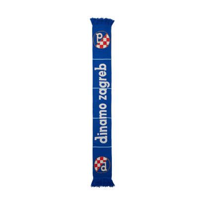 Dinamo Zagreb Scarf Thin Stripe Blue scarf with 'dinamo zagreb' text and logo on a white background