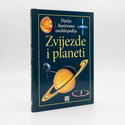 Dječje Ilustrirane Enciklopedije – Zvijezde i Planeti Book cover of 'Zvijezde i planeti' with celestial imagery on a white background