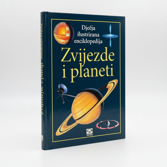 Dječje Ilustrirane Enciklopedije – Zvijezde i Planeti Book cover of 'Zvijezde i planeti' with celestial imagery on a white background