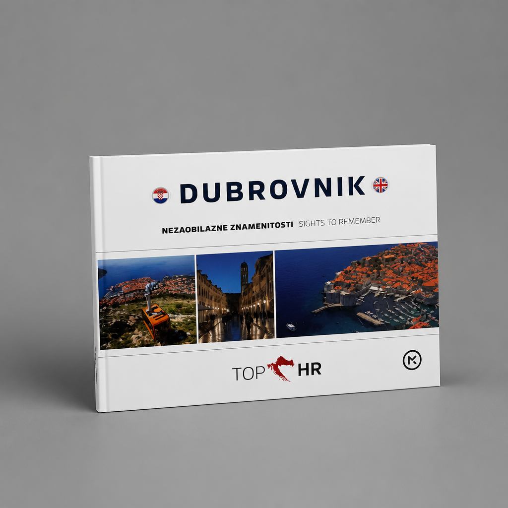 Dubrovnik – Must‑See Attractions (HR/ENG Bilingual Travel Book) Book titled 'Dubrovnik' with images of Dubrovnik on a gray background