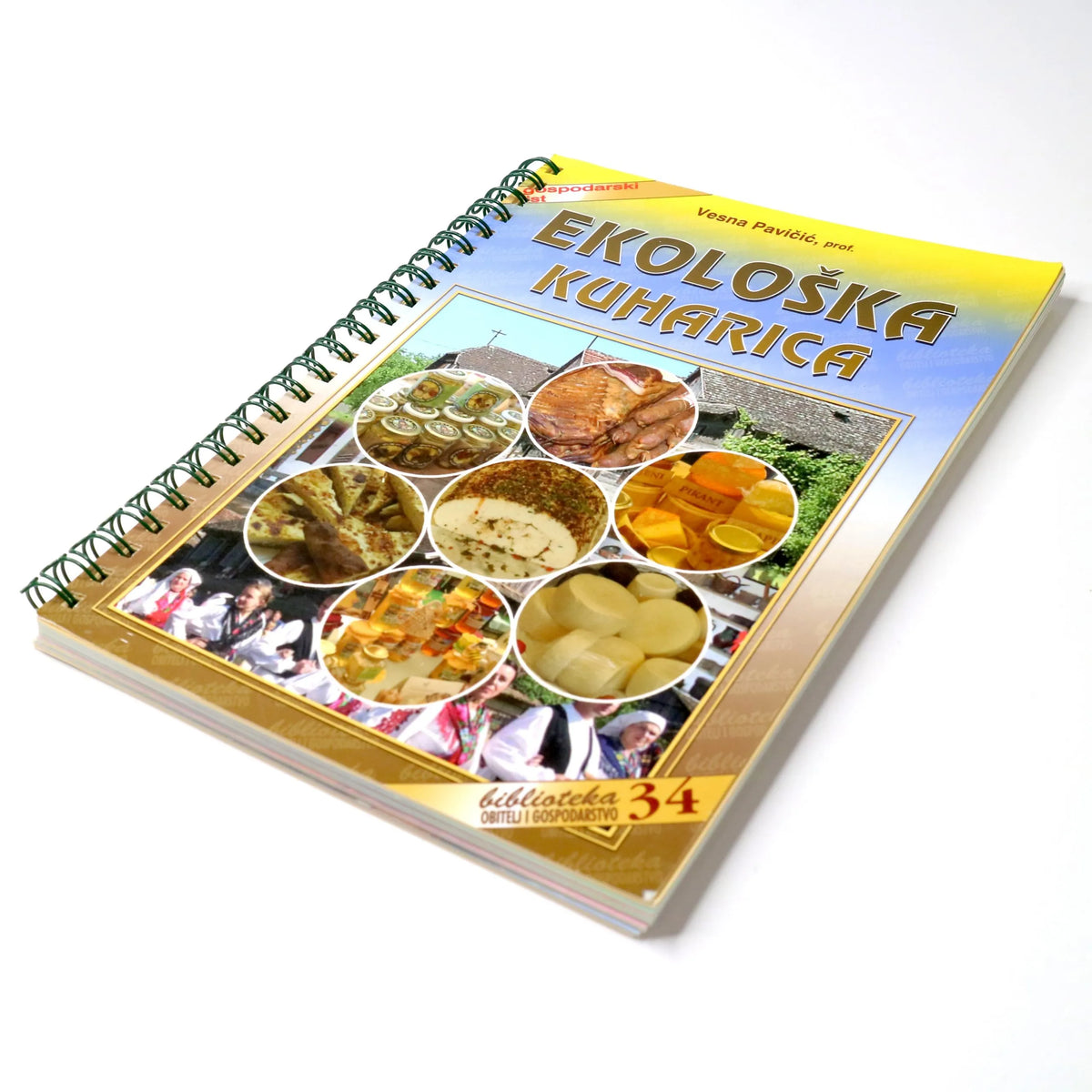 Ekološka Kuharica Cookbook titled 'EkoloĈka kuharica' with images of food on the cover, on a white background.