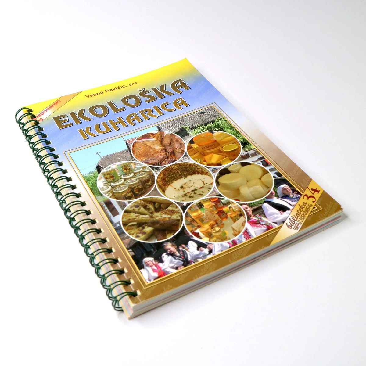 Ekološka Kuharica Cookbook titled 'Ekoloļka Kuharica' with images of food on the cover, on a white background.
