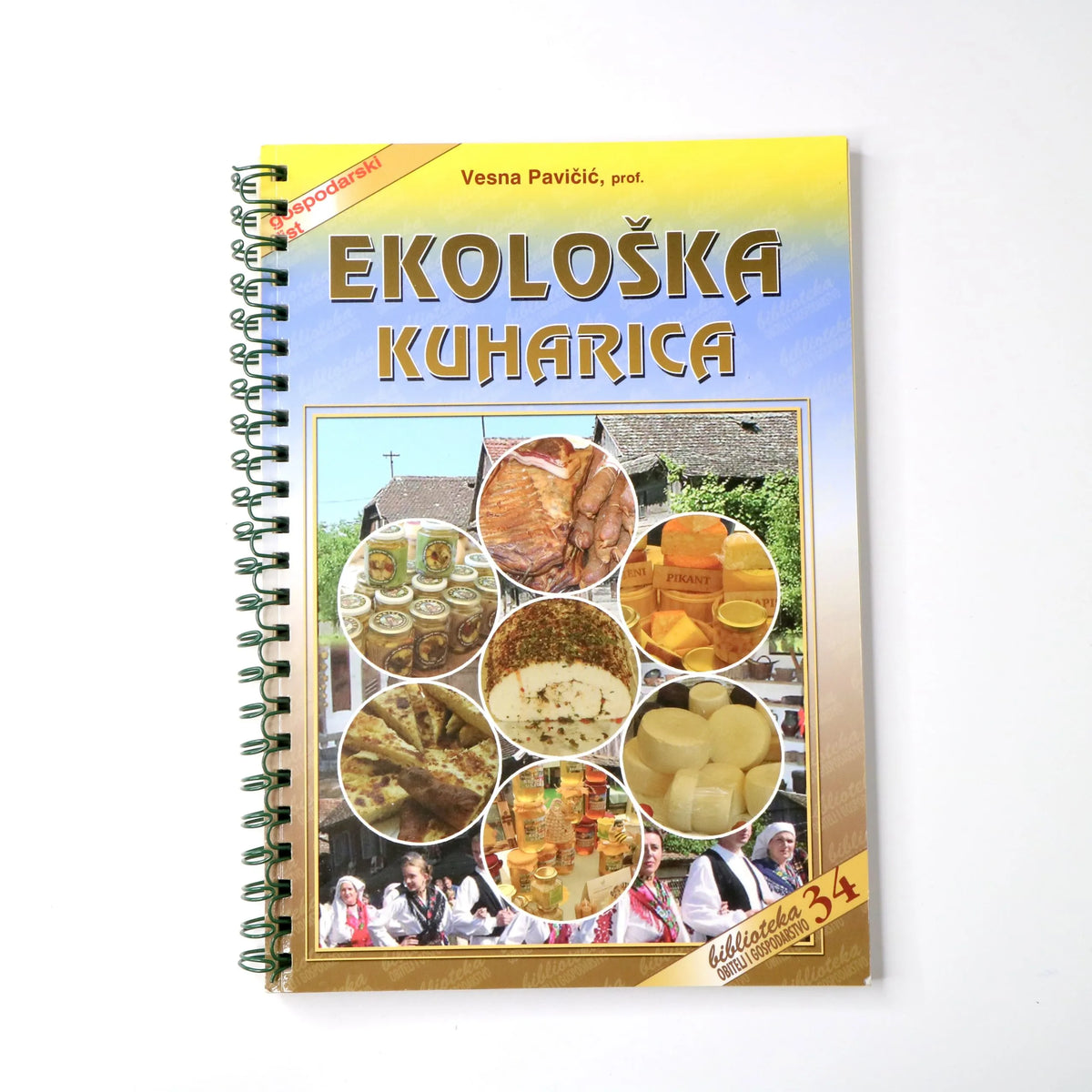 Ekološka Kuharica Cookbook titled 'Ekoložká kuharica' with images of food on the cover, on a white background.