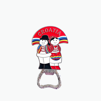 Fridge Magnet Bottle Opener Folk Couple