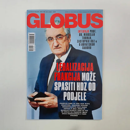 Globus Magazine Croatian Magazine cover with a man in a suit and tie, featuring text in a foreign language.