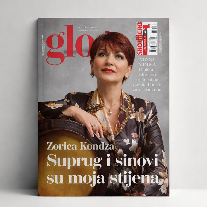 Gloria Magazine Croatian Magazine cover featuring a woman with text in a foreign language