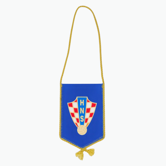HNS Blue Car Flag. Small blue banner with a crest and 'HNS' text on a white background