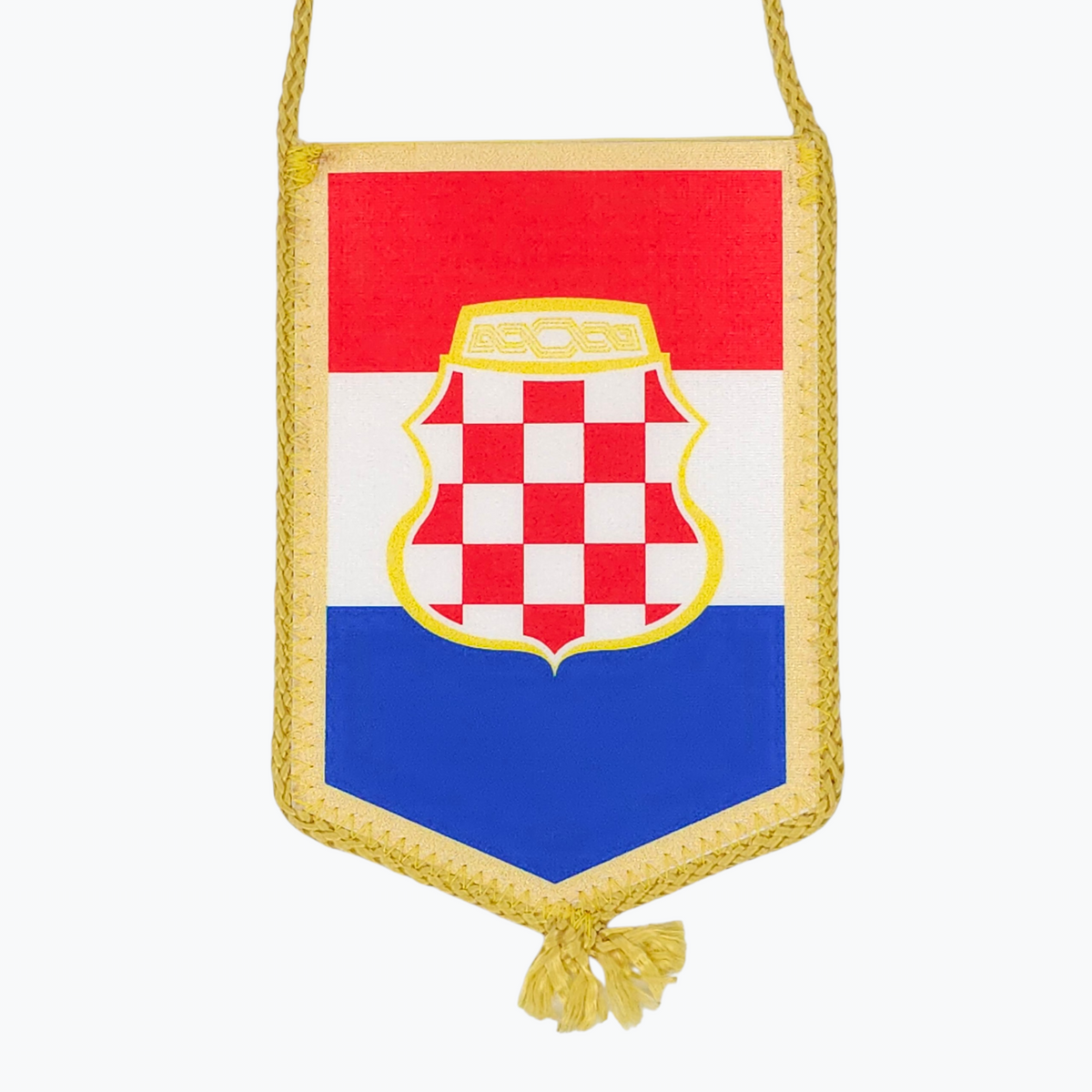 Hercegovina Car Flag. Crested flag with red, white, and blue colors on a white background