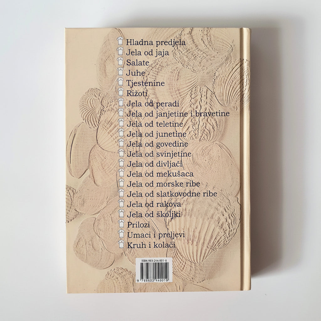 Hrvatska Kuharica – Nikica Gamulin Gama Beige book with decorative patterns and text on a white background