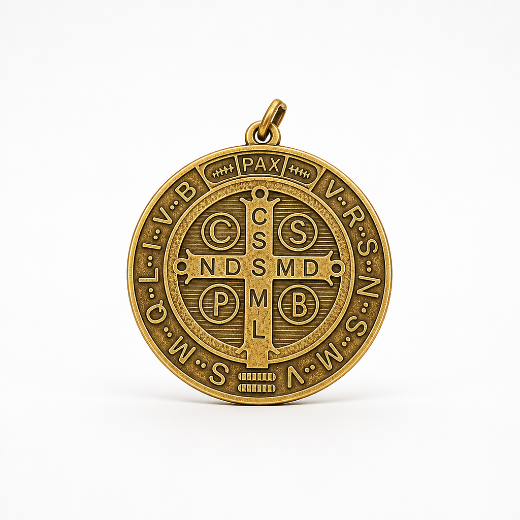 St. Benedict Medal | Large Bronze Pendant + Necklace or Pendant only