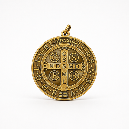St. Benedict Medal | Large Bronze Pendant + Necklace or Pendant only