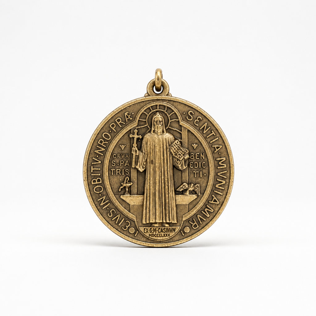 St. Benedict Medal | Large Bronze Pendant + Necklace or Pendant only