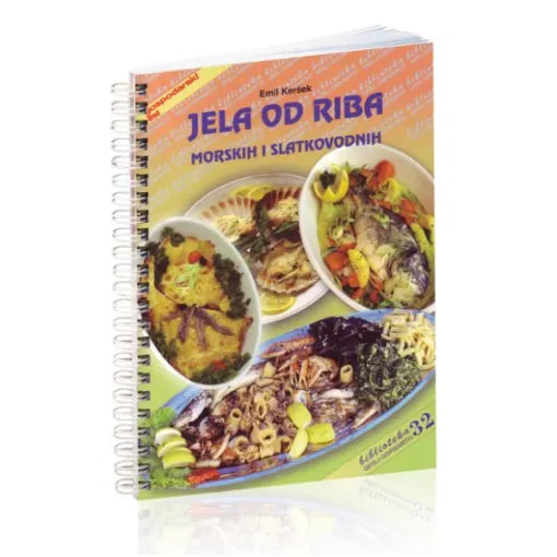 Jela od Ribe Cookbook titled 'Jela od Riba' with images of food on a white background