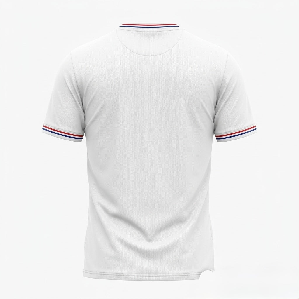 Jersey Hajduk (Tommy) White polo shirt with red and blue trim on a white background