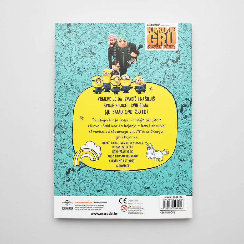 Kako Je GRU Postao Dobar: Kreativne Aktivnosti – Bojanka Book cover with animated characters and text on a blue background
