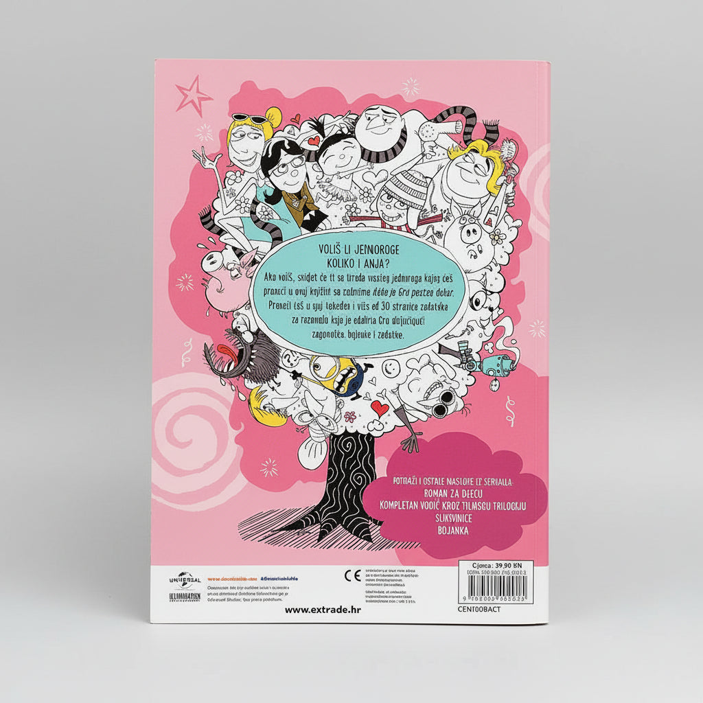 Kako Je GRU Postao Dobar: Kreativne Aktivnosti – Sastavi Jednoroga Colorful book cover with animated characters on a pink background